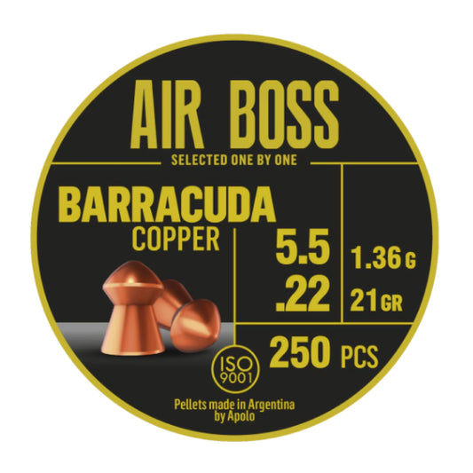 DIABOLOS APOLO AIR BOSS BARRACUDA COPPER .22X250 21GR