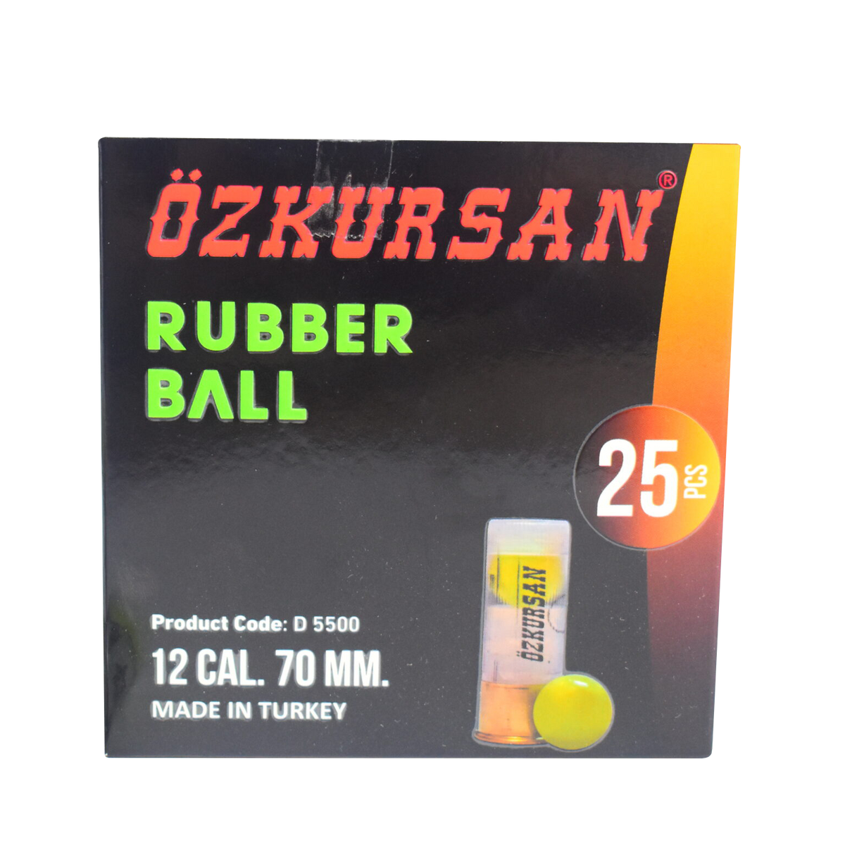 MUNICION TRAUMATICA OZKURSAN RUBBER SINGLE BALL X25UND 12CAL