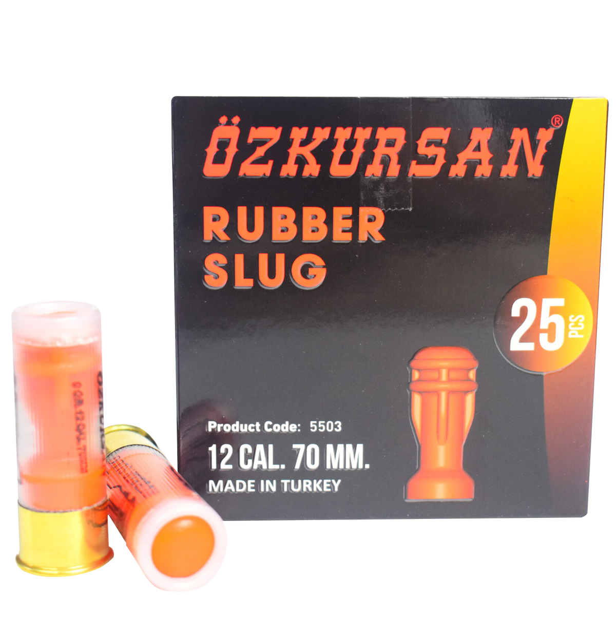 MUNICION TRAUMATICA OZKURSAN RUBBER SLUG X25UND 12CAL